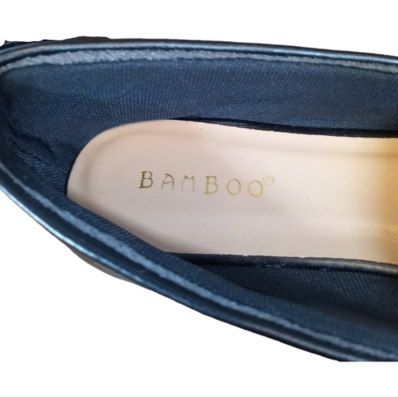 BAMBOO Justify 80 quilted pointed toe slip on loafer black size 7 1/2 - Picture 4 of 8